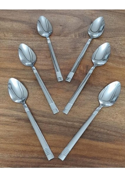 Turkuaz ve Gri Renklerde 12 Adet Şık Çay Kaşığı Seti