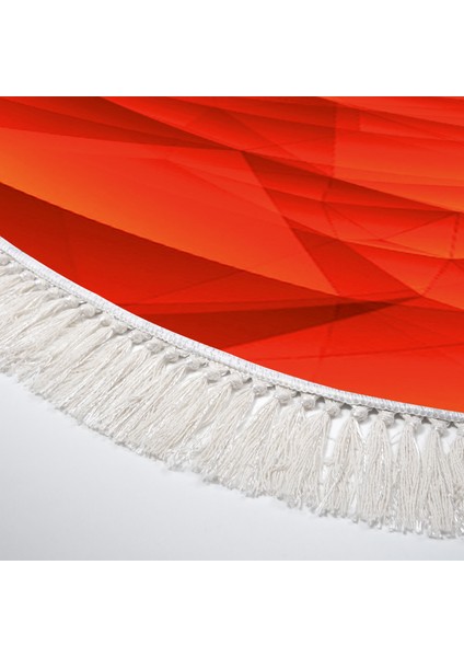 Kaymaz Dijital Mutfak & Salon Halı Trend Saçaklı Oval Geometrik E5011 Turuncu modelleri