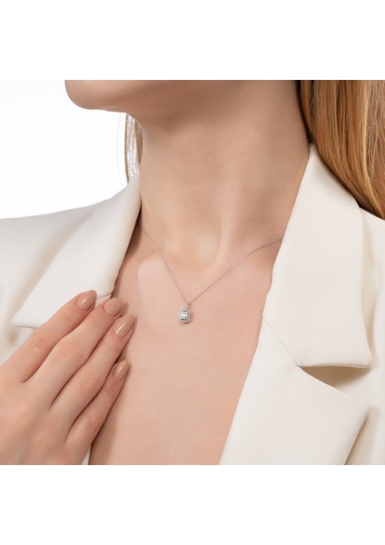 0,18 Karat Baget Pırlanta Kolye - PR00945 fiyatları