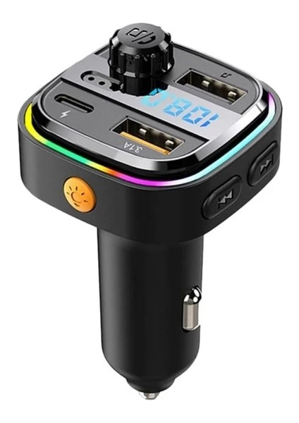 Aft-13 Wireless, 3.1A 2xusb, Tf Kartlı Type-C, Rgb Işıklı Fm Transmitter fiyatları