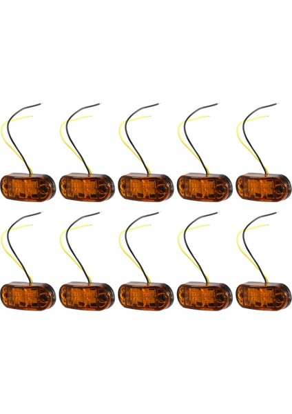 10 Adet Amber 2 LED Işık Oval Gümrükleme Römork Araba Kamyon Yan Işaretleyici Kuyruk Lambası (Yurt Dışından)