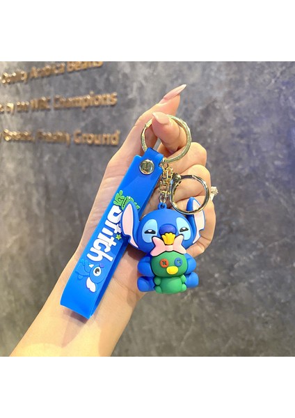 Çizgi Film Animasyon Stitch Serisi Yumuşak Kauçuk Anahtarlık Bebek Çantası Kolye Anahtarlık Küçük Hediye (Yurt Dışından)