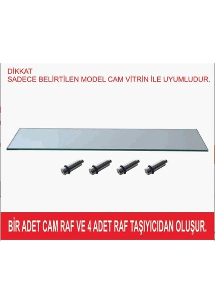 8040 Ilave Cam Raf (Sadece 80X40 Cam Vitrinlerimiz Için Uyumludur )