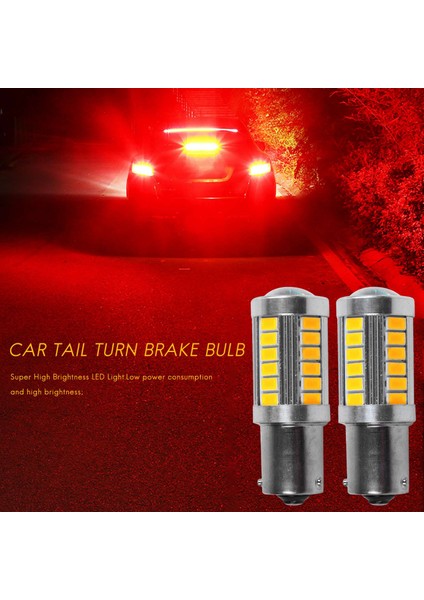Adet Amber 1156PY BAU15S PY21W LED 33SMD Araba Kuyruk Dönüş Freni Ters Sinyal Ampul Y (Yurt Dışından) fiyatları