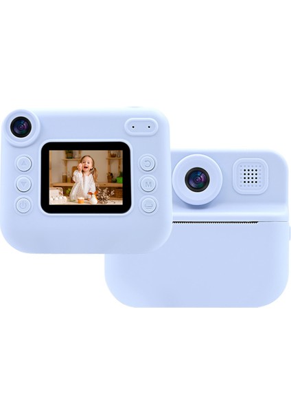 KDC-030D 2.0 Inç Mini Çocuk Anında Kamera Hd Çift Lensli Dijital Kamera Fotoğraf Yazıcısı-Mavi (Yurt Dışından)