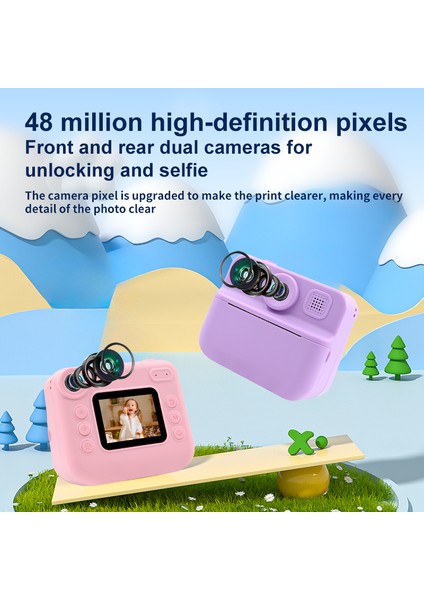 KDC-030D 2.0 Inç Mini Çocuk Anında Kamera Hd Çift Lensli Dijital Kamera Fotoğraf Yazıcısı-Mavi (Yurt Dışından) fırsatları