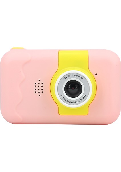 KDC-0025 180 Derece Flip Lens 2.0 Inç Ekran Mini Çocuk Kamera Video Kaydedici, Silikon Kılıfsız-Pembe (Yurt Dışından)