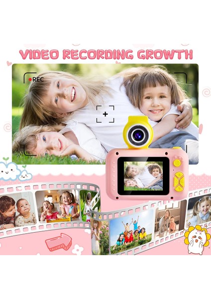 KDC-0025 180 Derece Flip Lens 2.0 Inç Ekran Mini Çocuk Kamera Video Kaydedici, Silikon Kılıfsız-Pembe (Yurt Dışından) fırsatları