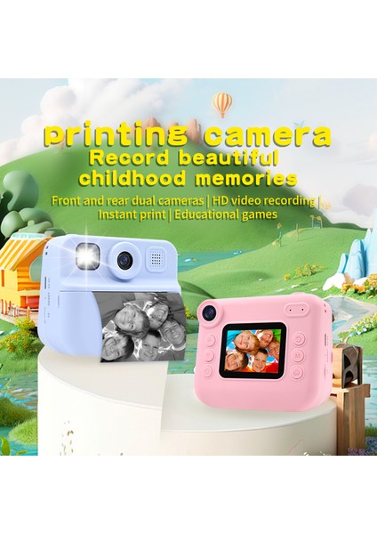 KDC-030D 2.0 Inç Mini Çocuk Anında Kamera Hd Çift Lensli Dijital Kamera Fotoğraf Yazıcısı, 32G Tf Kart + Kart Okuyucu-Mor (Yurt Dışından) fiyatları
