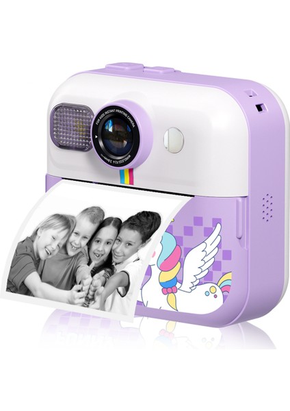 CP02 2,4 Inç Ekranlı Çocuk Hd Dijital Kamera Mini Termal Fotoğraf Yazıcısı-Mor (Yurt Dışından)