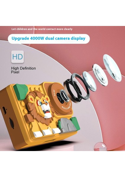 H7 Aslan Tasarım 2.4 Inç IPS Ekran Çift Lens Kamera Çocuk Dijital Kamera Yapı Taşı Oyuncak (Yurt Dışından) indirimleri