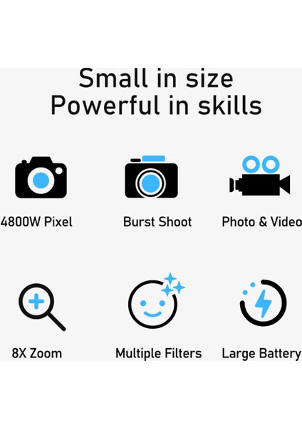 H05 Karikatür Hayvan Tasarım 2.0 Inç Hd Çift Lens 8x Zoom Dijital Kamera Çocuklar Için Video Kaydedici-Mavi Tavşan (Yurt Dışından) modelleri