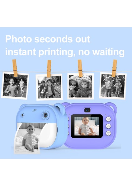 Y600 2.0 Inç Ekranlı Çocuk 24MP Hd Anında Kamera Termal Baskı Fotoğraf Yazıcısı-Mor (Yurt Dışından) indirimleri