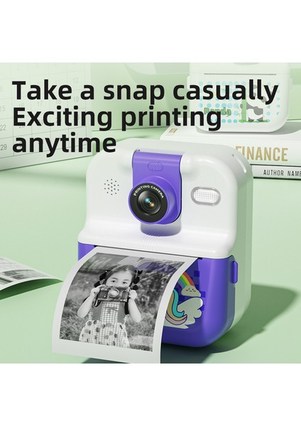 P02 2.4 Inç Anında Baskı Kamerası Karikatür Hayvan Deseni Flip Lens Hd Kamera 32GB Kart + Kart Okuyucu ile Çocuklar Için-Yeşil (Yurt Dışından) fırsatları