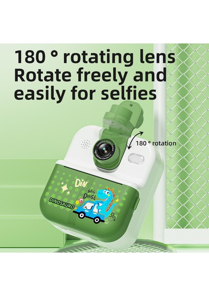P02 2.4 Inç Anında Baskı Kamerası Karikatür Hayvan Deseni Flip Lens Hd Kamera 32GB Kart + Kart Okuyucu ile Çocuklar Için-Yeşil (Yurt Dışından) indirimleri
