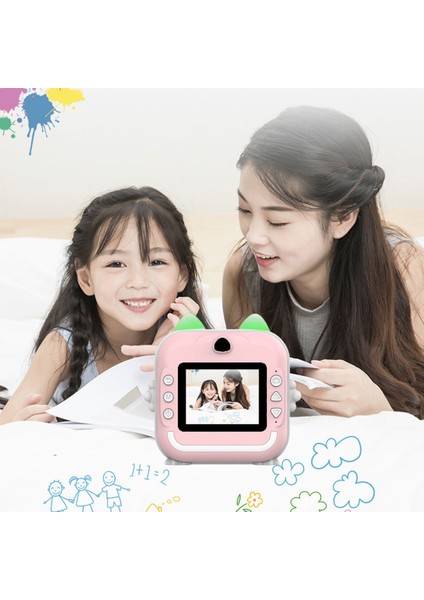 Q5 Taşınabilir Hd Anında Fotoğraf Yazıcı Kamera 2,4 Inç IPS Ekran 1080P Video Çocuk Kamerası-Pembe (Yurt Dışından) modelleri