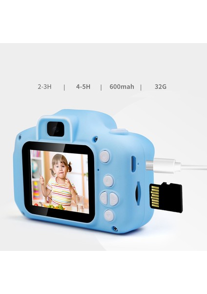X2C 2.0 Inç Ekran Çocuk Dijital Kamera 1080P Video Fotoğraf Oyunu Çocuk Kamerası, 400MAH Pil-Mavi (Yurt Dışından) indirimleri