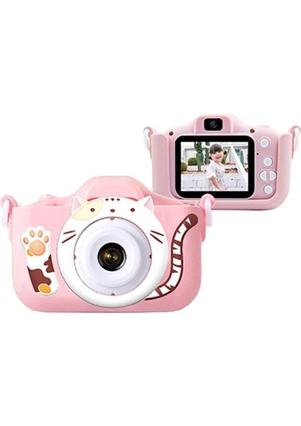 M8 2,0 Inç Hd Çift Kamera, 32GB Kart/kart Okuyuculu Dijital Kamera Karikatür Tasarımı-Pembe (Yurt Dışından)