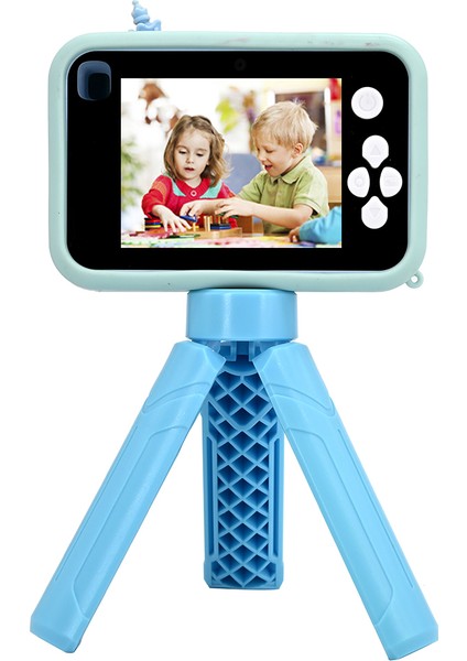 AC10 Hd Çift Lensli 2,4 Inç IPS Ekranlı Çocuk Kamerası, TRIPOD+32GB Hafıza Kartı-Mavi (Yurt Dışından) indirimleri