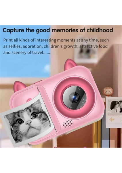 S6 2.4-Inç Ekran Lovely Kids Çift Lensli Dijital Kamera Anında Fotoğraf Baskı Makinesi-Pembe (Yurt Dışından) modelleri