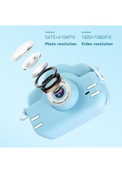 A3X 2.0 Inç Ekran 1080 P Mini Dijital Kamera Karikatür Çift Lens Kamera Erken Eğitim Oyuncak Doğum Günü Hediyesi-Sarı (Yurt Dışından) fiyatları