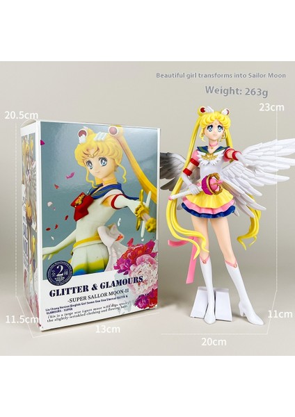 Anime Amerikan Kız Savaşçı Su Buz Ay Tavşan El Parçası Dönüşüm Sihirli Değnek Ikincil Bebek Modeli Süsler (Yurt Dışından)