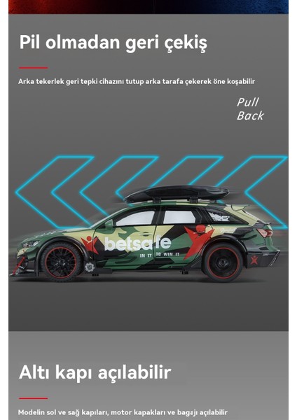 1 Ila 24 Audi Rs6 Modifiye Edilmiş Ses ve Işık Geri Tepme Oyuncak Araba (Yurt Dışından) fiyatları