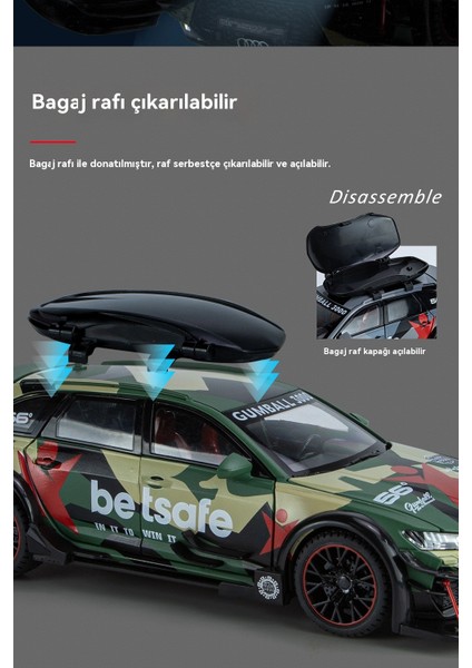 1 Ila 24 Audi Rs6 Modifiye Edilmiş Ses ve Işık Geri Tepme Oyuncak Araba (Yurt Dışından) modelleri