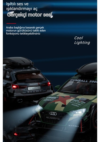 1 Ila 24 Audi Rs6 Modifiye Edilmiş Ses ve Işık Geri Tepme Oyuncak Araba (Yurt Dışından) fırsatları