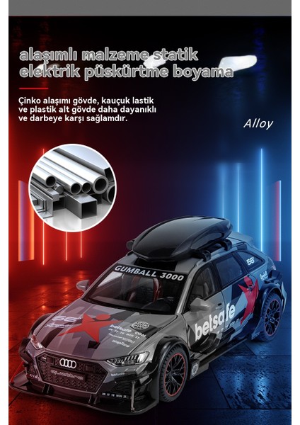 1 Ila 24 Audi Rs6 Modifiye Edilmiş Ses ve Işık Geri Tepme Oyuncak Araba (Yurt Dışından) indirimleri