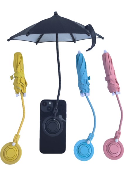 Mini Geri Çekilebilir Manyetik Cep Telefonu Güneş Koruması Küçük Şemsiye Standı, Güneşli ve Yağmurlu Günler Için Yeni Bir Ortak (Yurt Dışından)