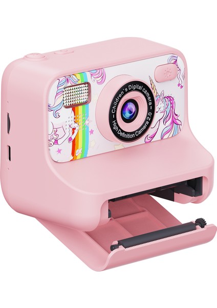 Z12 2,4 Inç Mini Çocuk Hd Çift Lensli Anında Kamera Fotoğraf Yazıcısı, 32G Tf Kartlı-Pembe (Yurt Dışından) modelleri