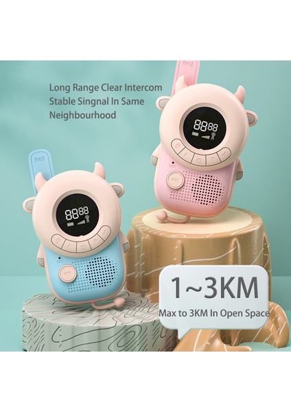 Koool K2 2 Adet Çocuk Çocuk Walkie Talkie Karikatür 3 Kms Aralığı Walkie Talkie El Feneri Açık Kamp Için Kordon ile (Pil Dahil Değil) -Pembe (Yurt Dışından) indirimleri