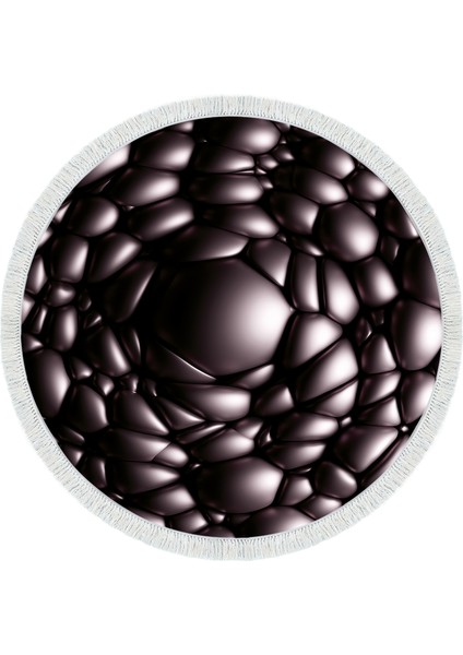 Kaymaz Dijital Mutfak & Salon Halı Star Pamuk Saçaklı Yuvarlak Geometrik E5009 Siyah fiyatları