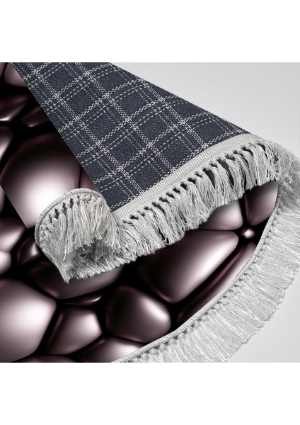 Kaymaz Dijital Mutfak & Salon Halı Star Pamuk Saçaklı Yuvarlak Geometrik E5009 Siyah fırsatları