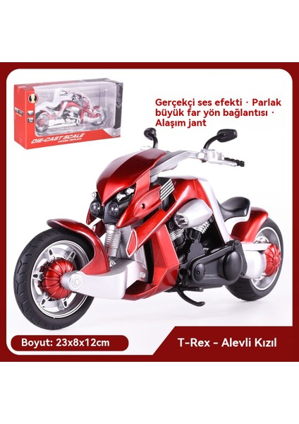 Tyrannosaurus Motosiklet 1/12 Alaşım Araba Modeli Oyuncak (Yurt Dışından) fırsatları