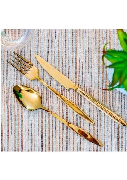 Şık 6'lı Titanyum Gold Yemek Bıçakları, Dayanıklı ve Estetik Tasarım fiyatları