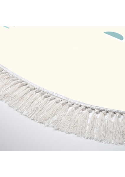 Kaymaz Dijital Mutfak & Salon Halı Yıldız Deri Saçaklı Oval Geometrik E5015 Beyaz modelleri