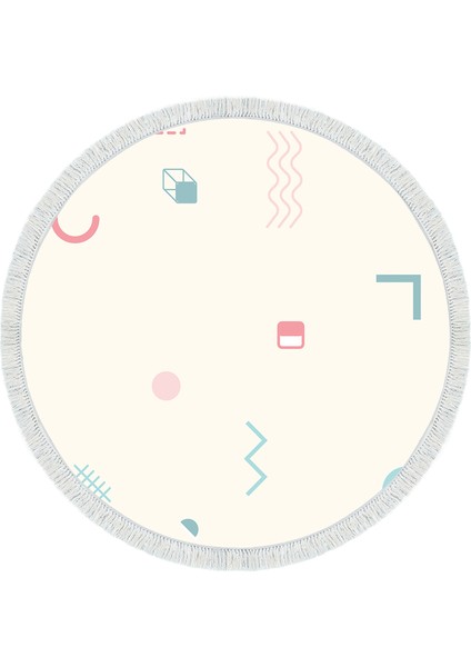 Kaymaz Dijital Mutfak & Salon Halı Yıldız Deri Saçaklı Yuvarlak Geometrik E5015 Beyaz fiyatları