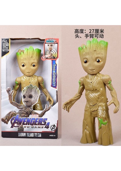 Çocuk Erkek Avengers Demir Örümcek Adam Venom Kara Panter Thanos Figürü Aydınlatma Figürü (Yurt Dışından)