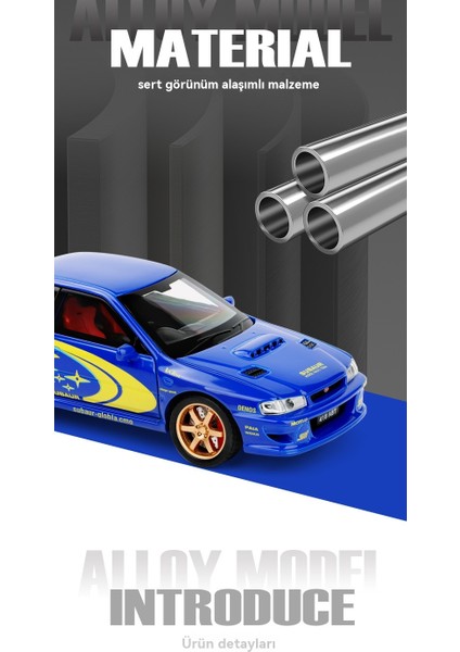 1:32 Subaru Panther Ralli Araba Yarışı Ses ve Işık Oyuncak Modeli (Yurt Dışından) modelleri