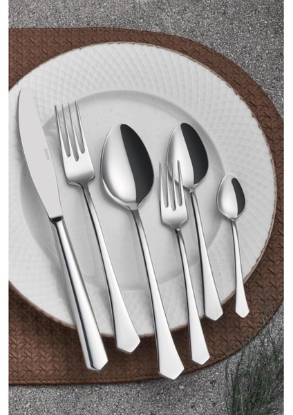 Şık 6'lı 18/10 Gümüş Tatlı Çatal Seti modelleri