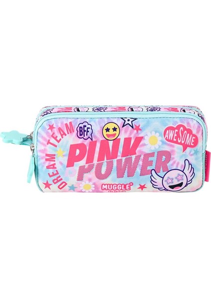 2 Bölmeli Pink Power Kalemlik Pembe (MU-5773)