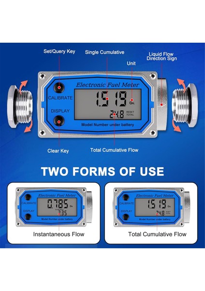 Akış Ölçer 1 Inç Dijital LCD Ekran, Npt Sayaç Su Geçirmez Yağ Akış Ölçer, Gal, Qts, Pts, L ve M³ Birimleri Arasında (Yurt Dışından) fırsatları