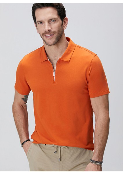 Turuncu Erkek Slim Fit T-Shirt 1093860