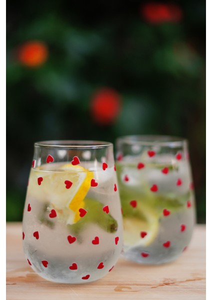 Caga Pinterest Love ve Kalp Desenli 2 Parça Bardak ve Borosilikat Cam Sürahi (900 Ml) Takım Seti modelleri