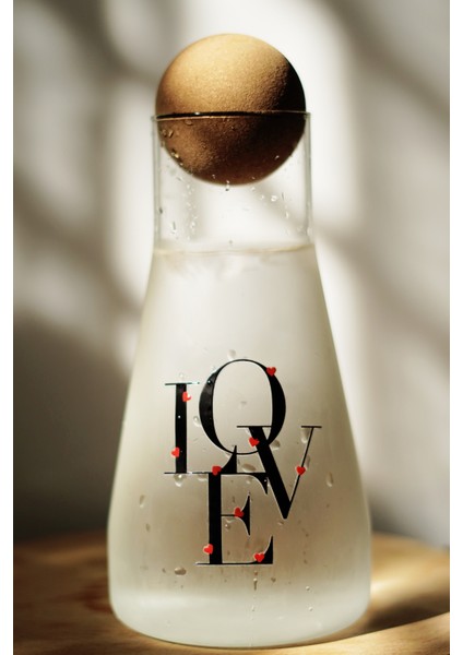 Caga Pinterest Love ve Kalp Desenli 2 Parça Bardak ve Borosilikat Cam Sürahi (900 Ml) Takım Seti fırsatları