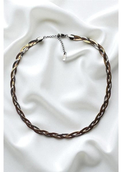 Çelik Italyan Örgü Kolye