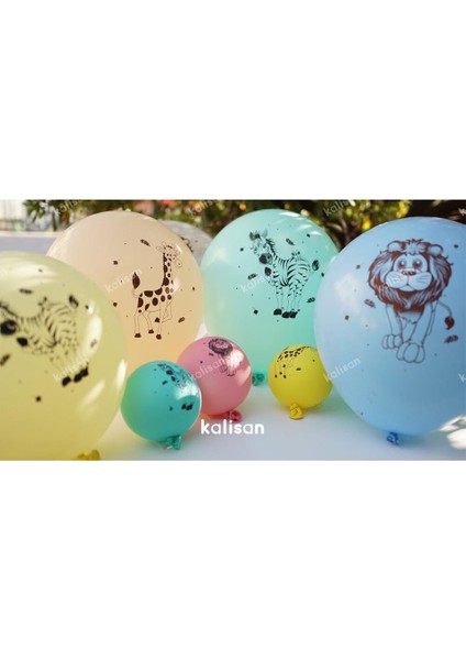 Safari Hayvan Temalı Baskılı Balon 12 Inc 25'li fiyatları