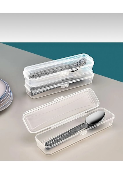 3'lü Çatal Kaşık Bıçak Saklama Kutusu, Makyaj , Kalem , Diş Fırça , Çok Amaçlı Organizer